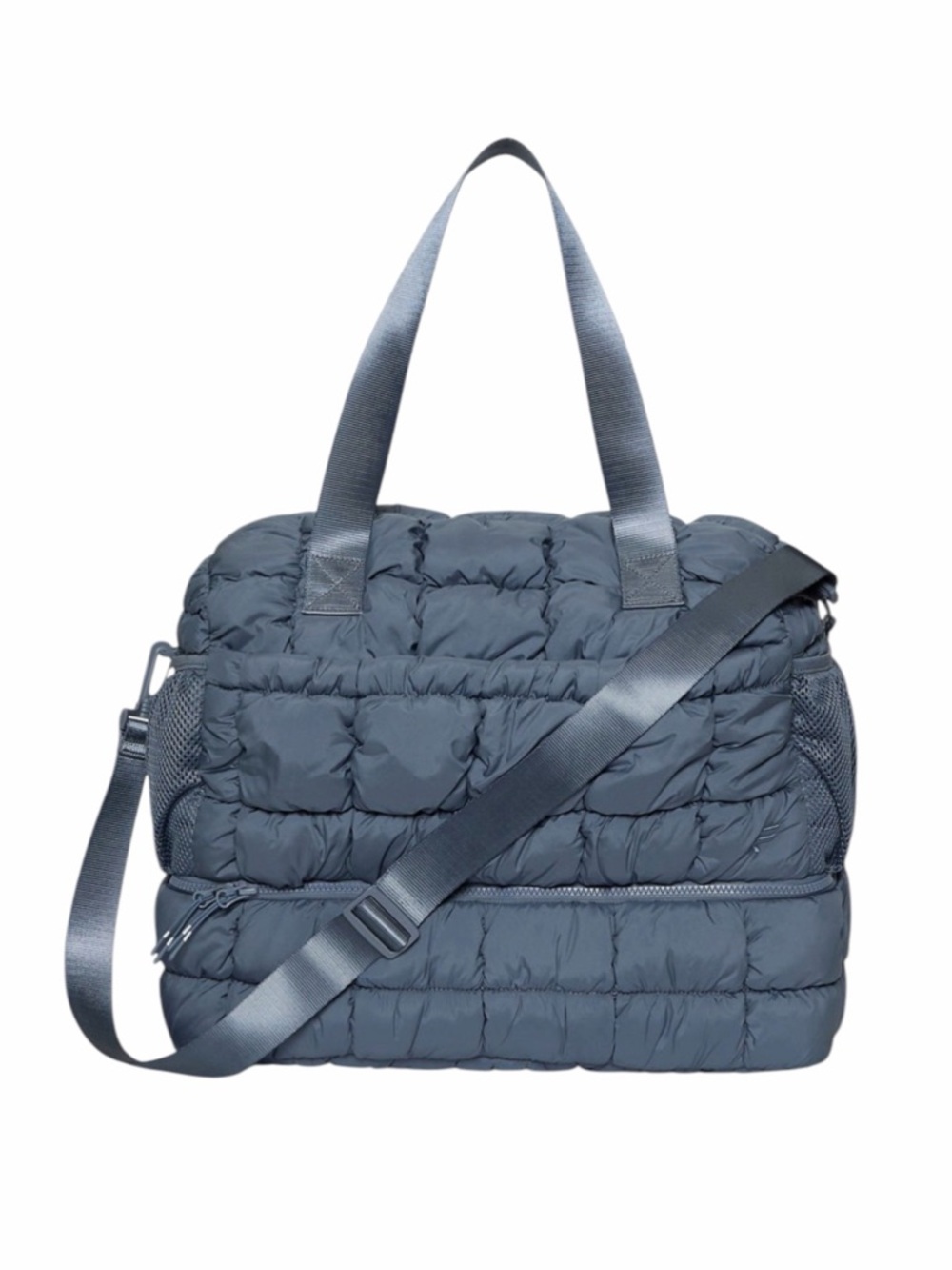 Fabletics The Essential Puff Gym Bag In Vintage Gray NWT